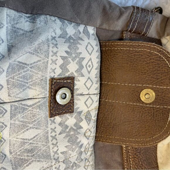 Myra Bag canvas & leather Hobo Beige gray & brown shoulder bag - Picture 11 of 11